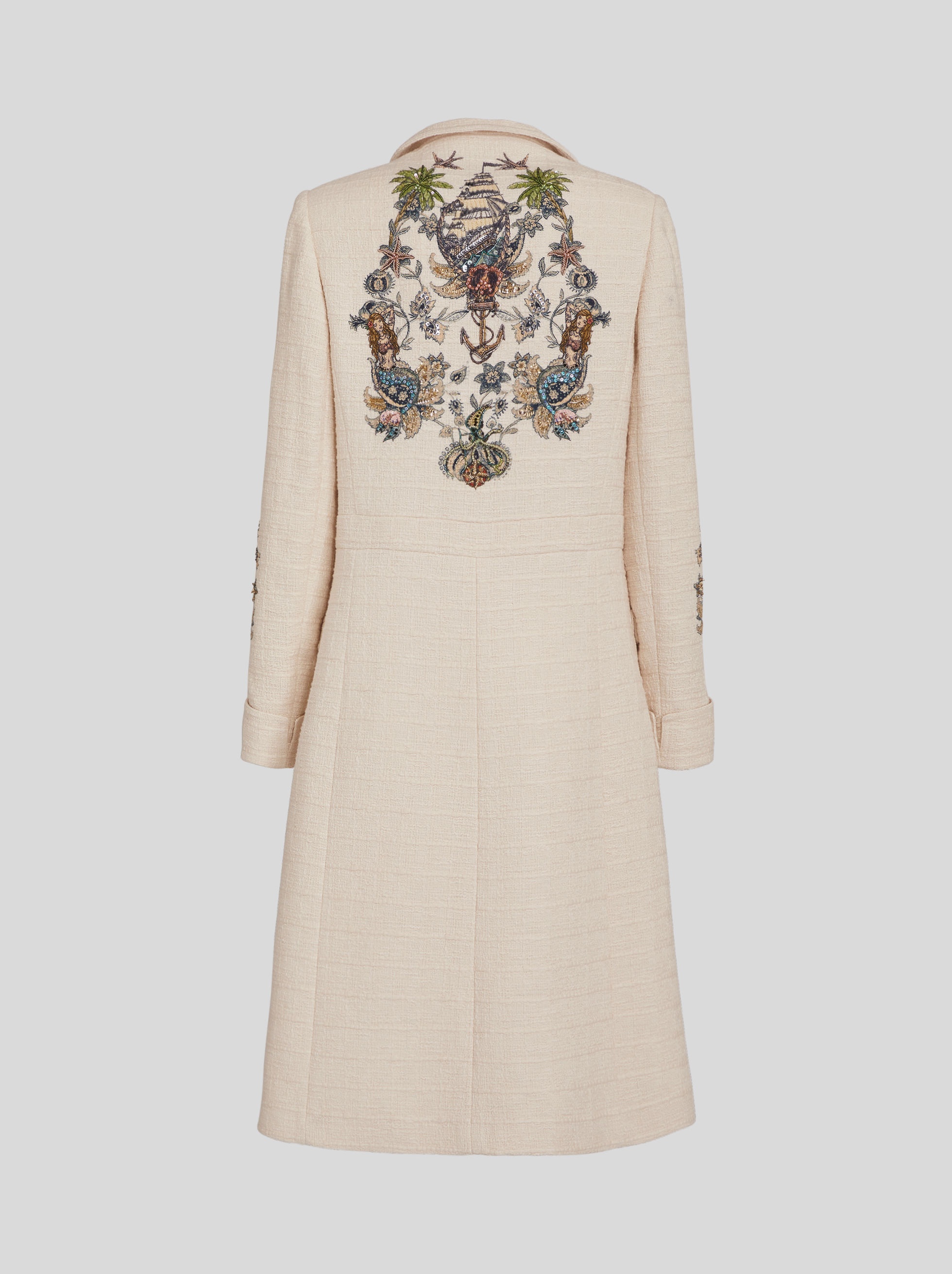 PLACED PRINT COAT WITH OLD SCHOOL EMBROIDERY - 5