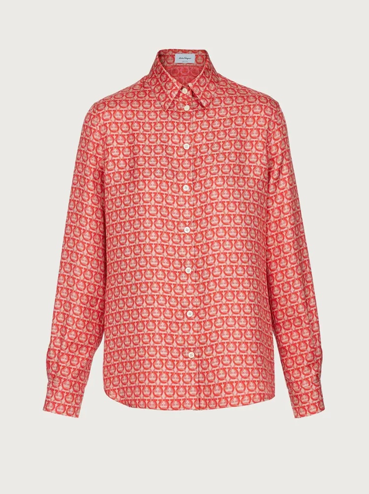 GANCINI PRINT SILK SHIRT - 1
