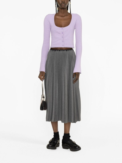 REDValentino high-waisted pleated midi skirt outlook