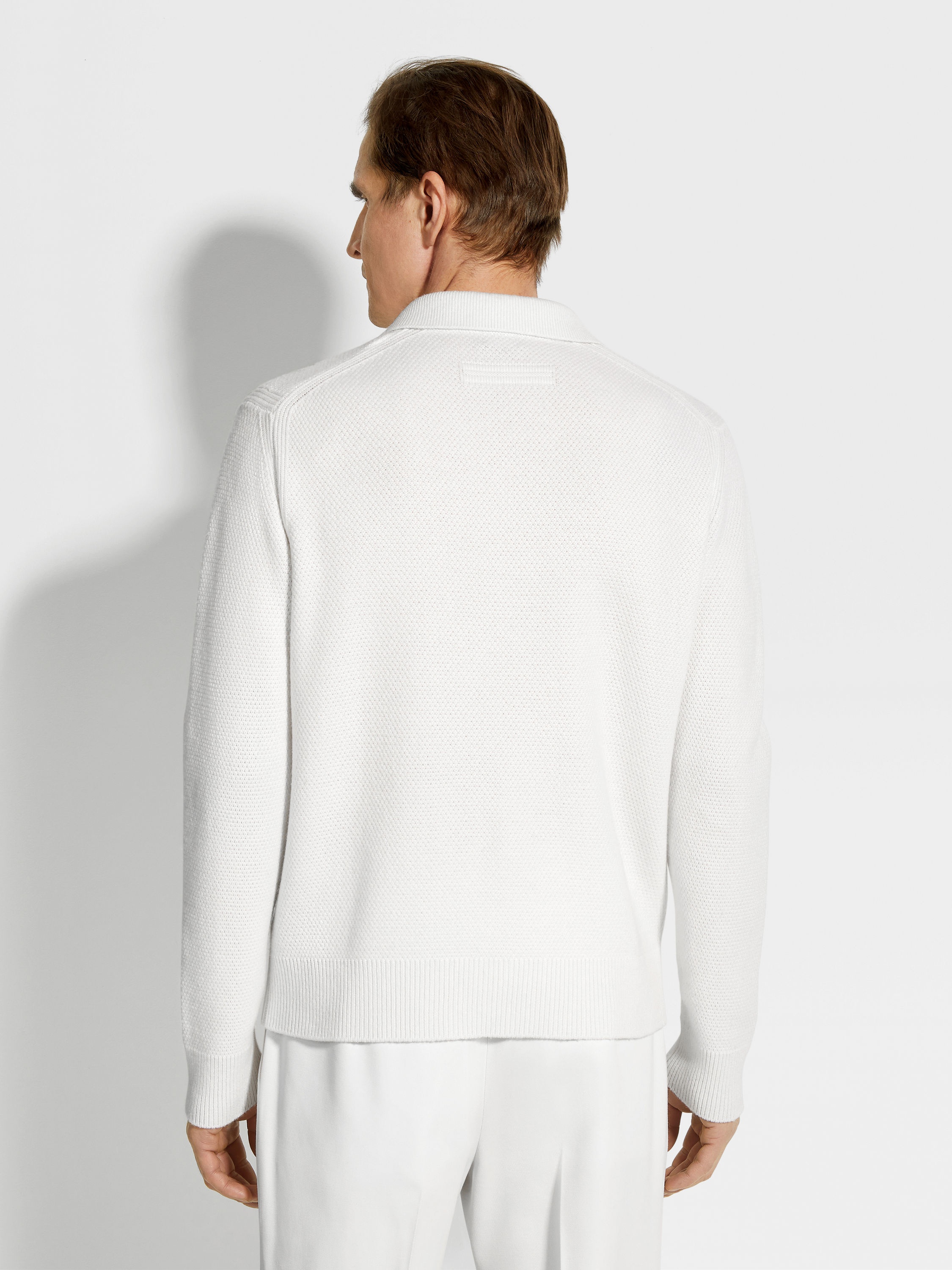 WHITE OASI CASHMERE POLO SHIRT - 5