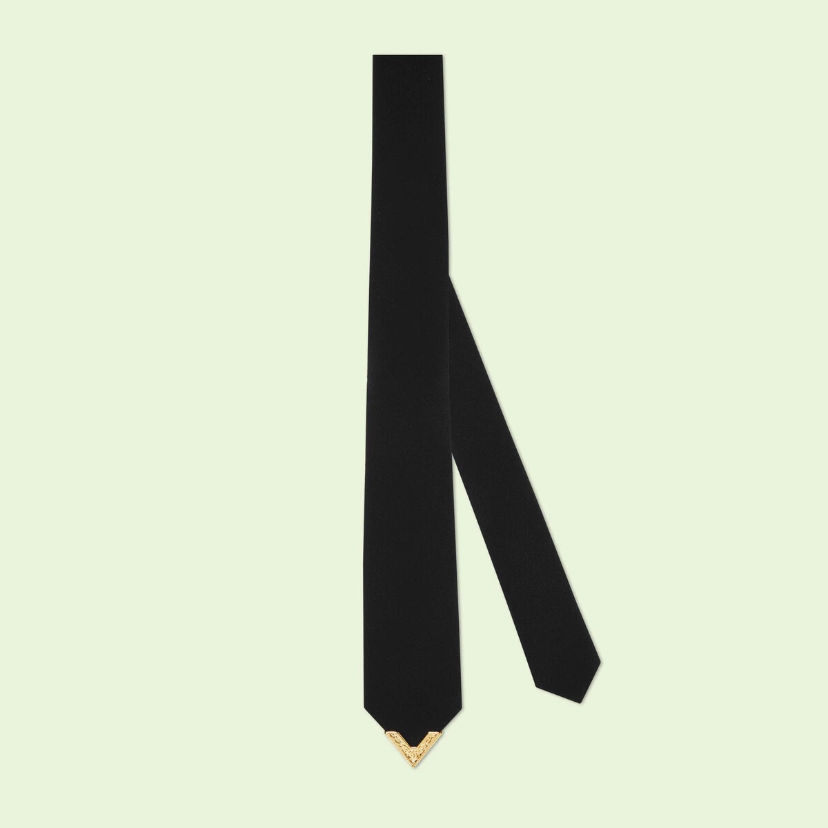 Silk crepe tie with metal tip - 1