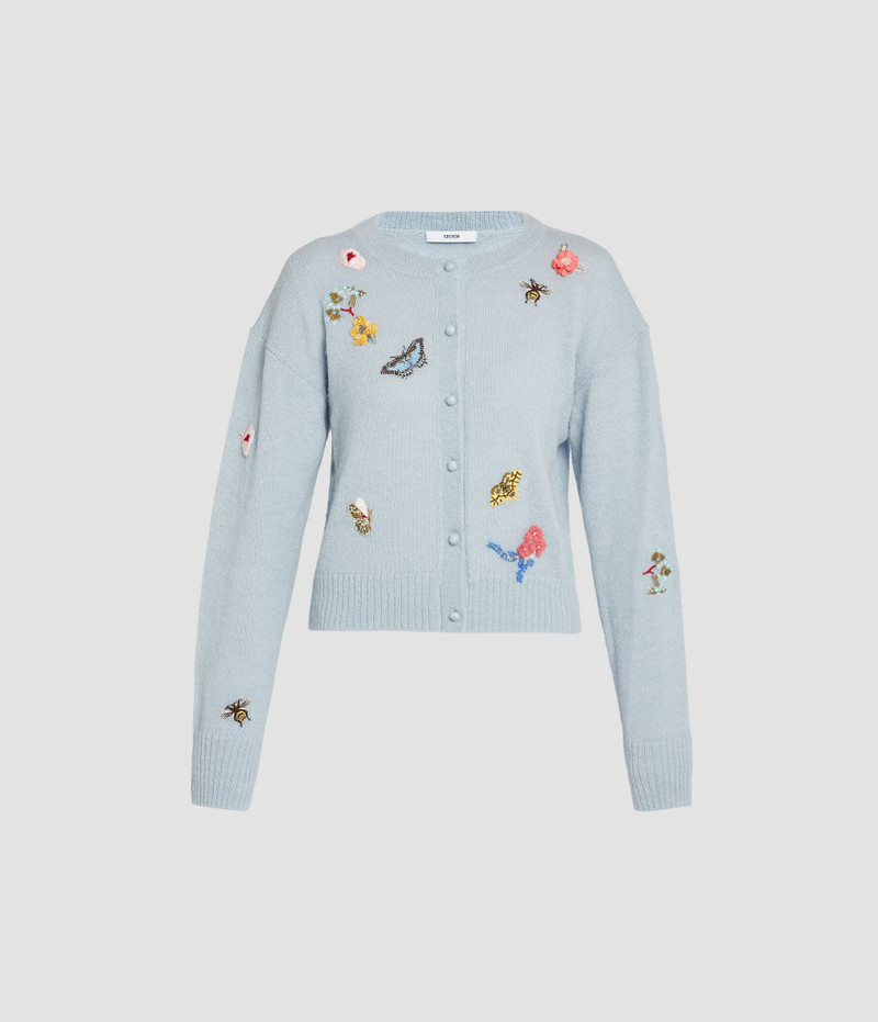 EMBELLISHED CREW NECK CARDIGAN 1