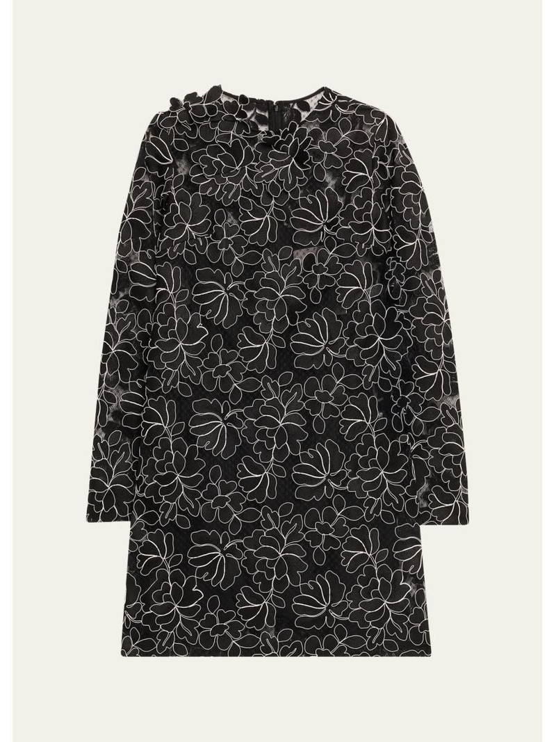 Holly Floral Lace Long-Sleeve Mini Dress 1