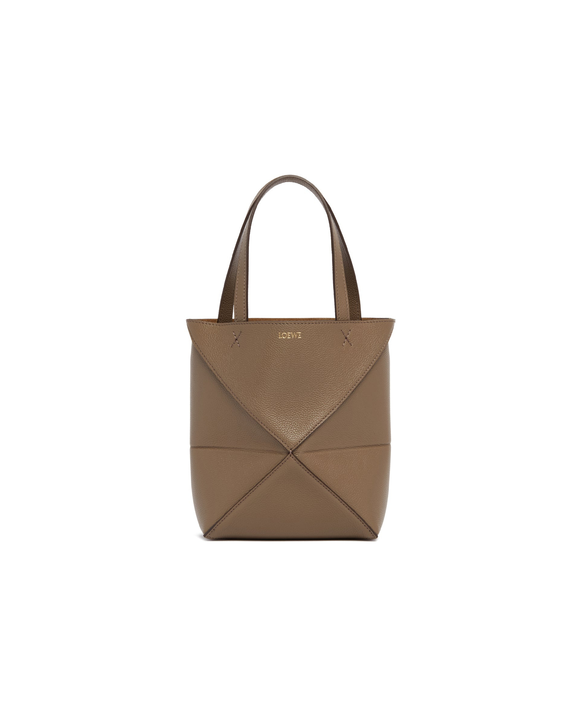 Beige Mini Puzzle Fold Tote Bag - 3