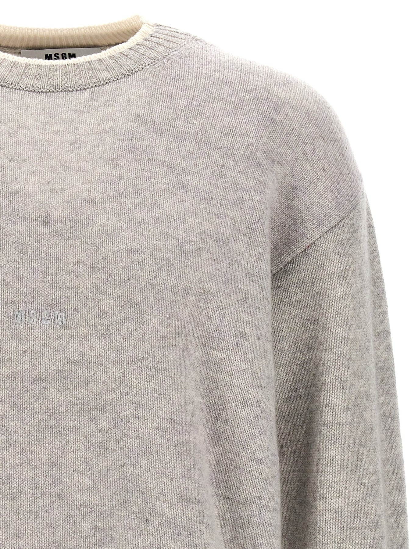 Logo Embroidery Sweater Sweater, Cardigans Gray - 3
