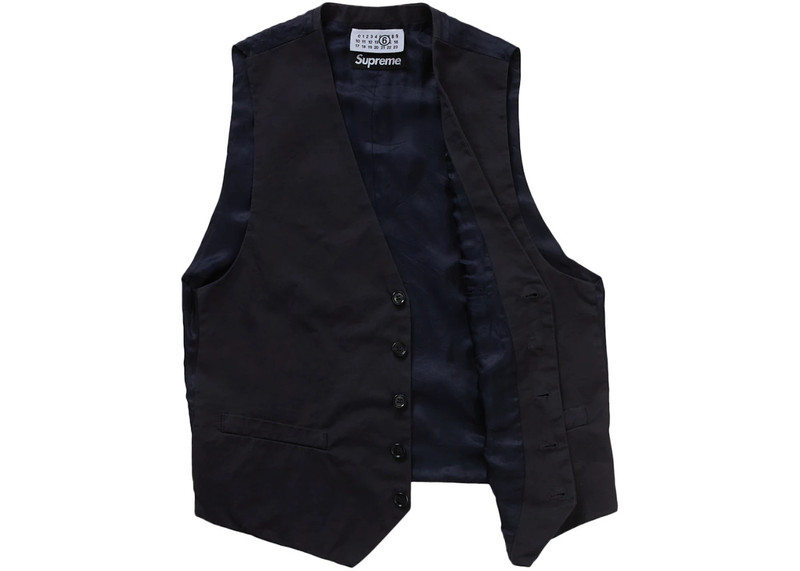Supreme Supreme MM6 Maison Margiela Washed Cotton Suit Vest Navy outlook
