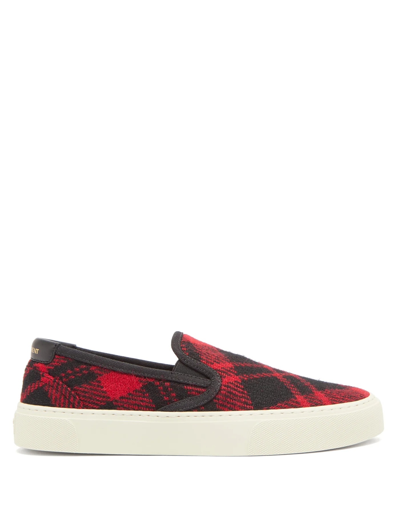 Venice tartan wool-canvas slip-on trainers - 1