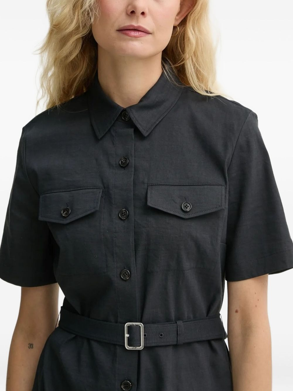 belted shirt mini dress - 3