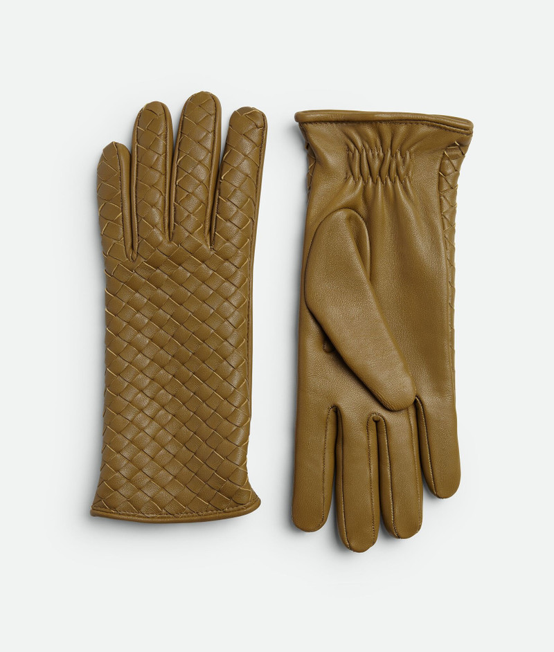 Intrecciato Leather Gloves 1