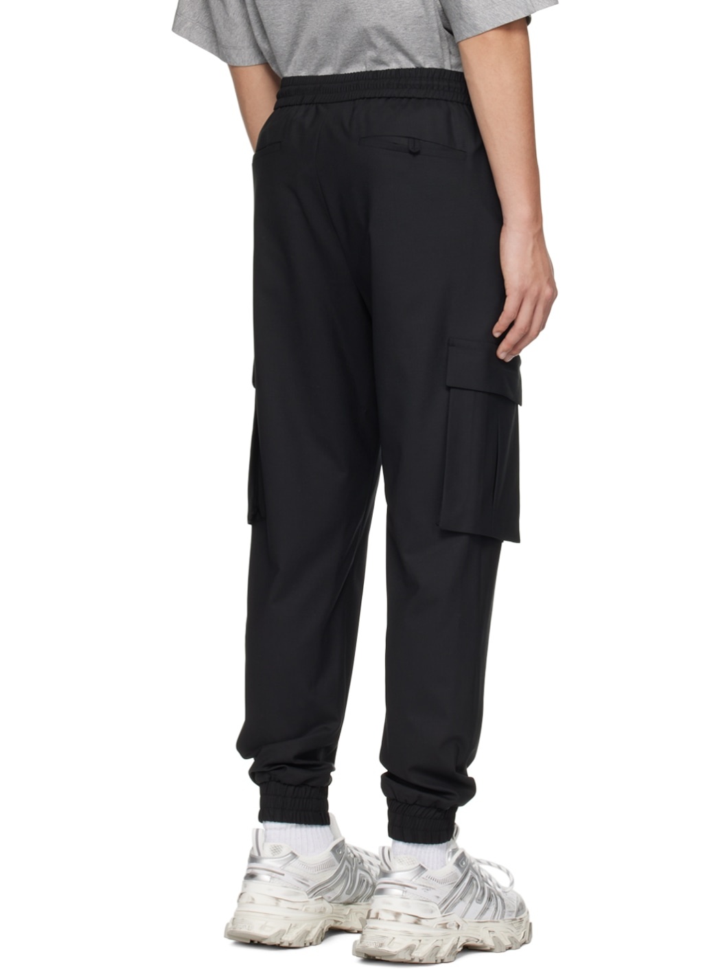 Black Drawstring Cargo Pants - 3