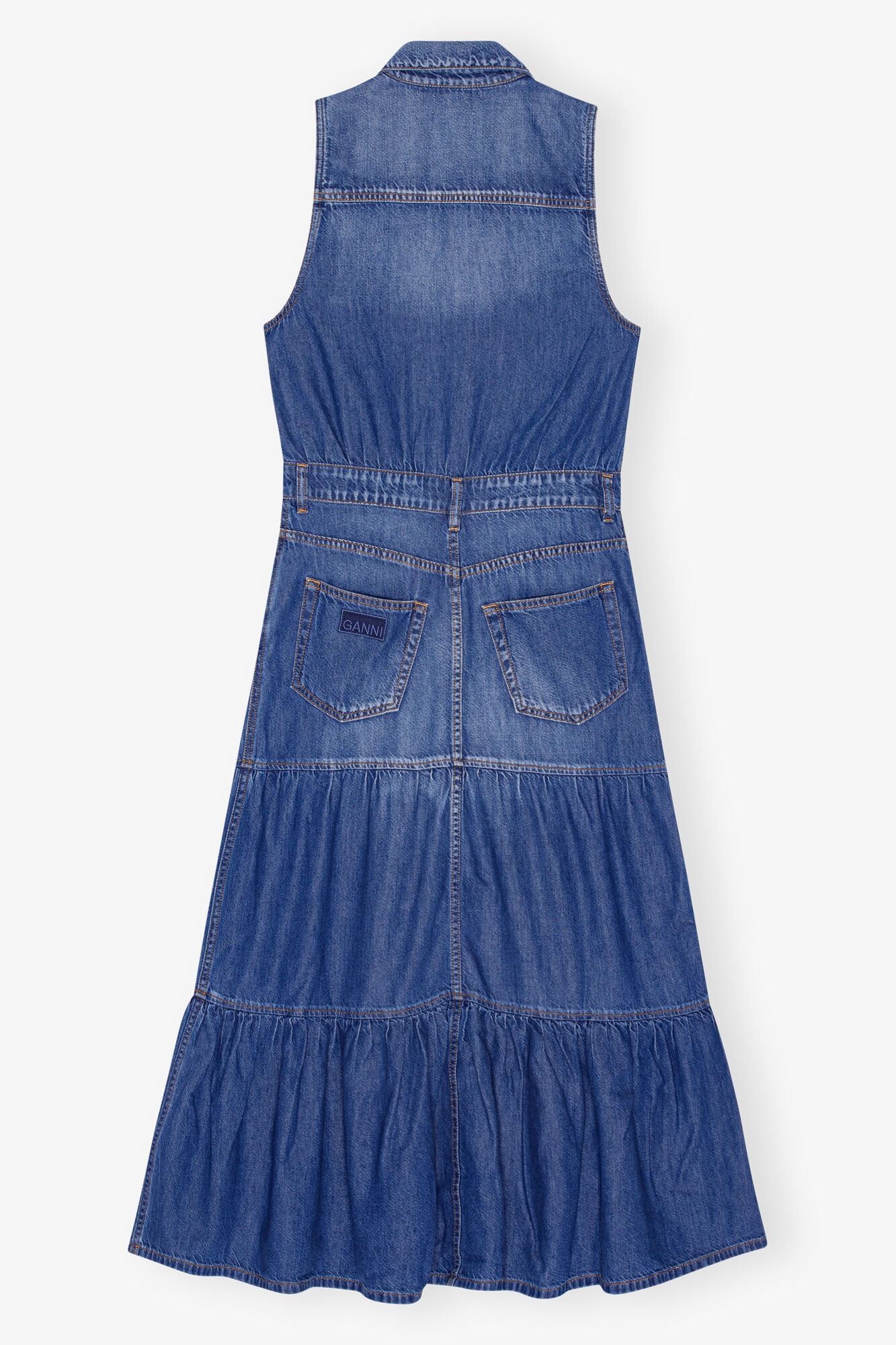 BLUE DENIM LONG DRESS - 6