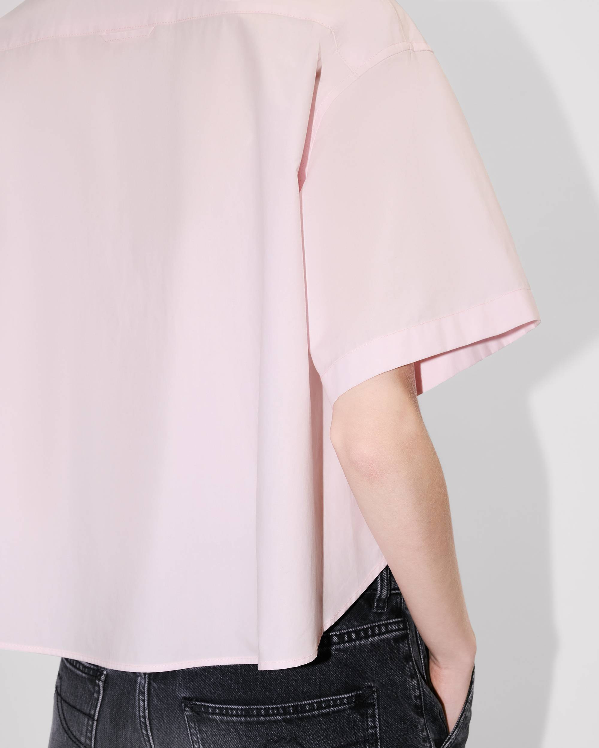 'Boke Flower 2.0' short dropped shoulders shirt in cotton poplin - 7