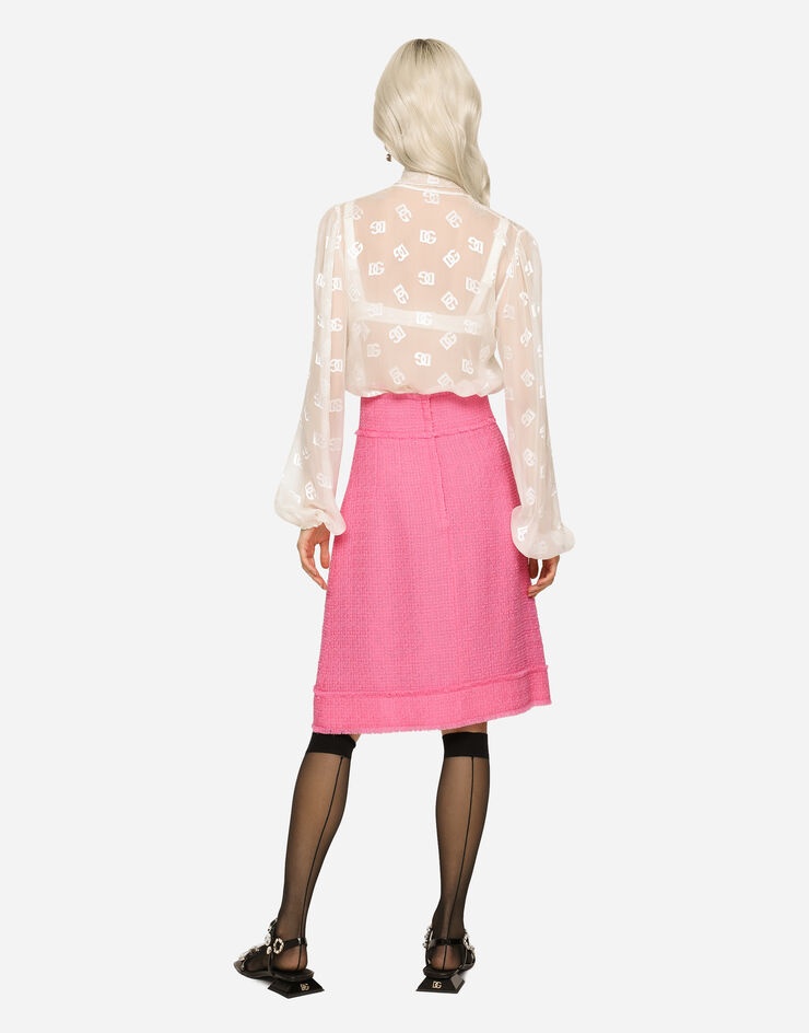 Raschel tweed midi skirt - 3