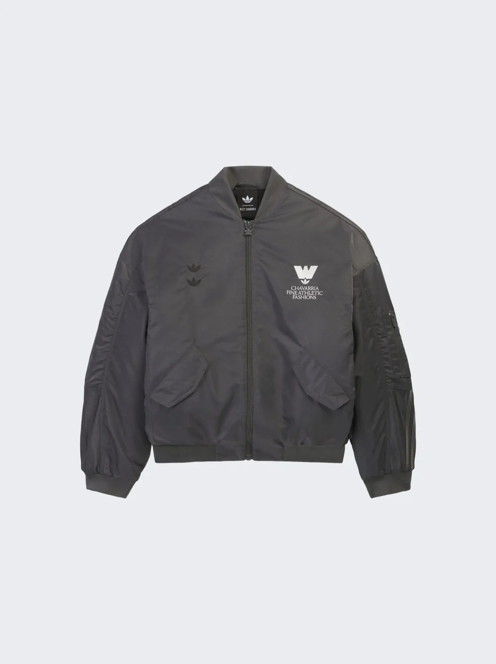 X Willy Chavarria Satin Bomber Jacket Grey - 1