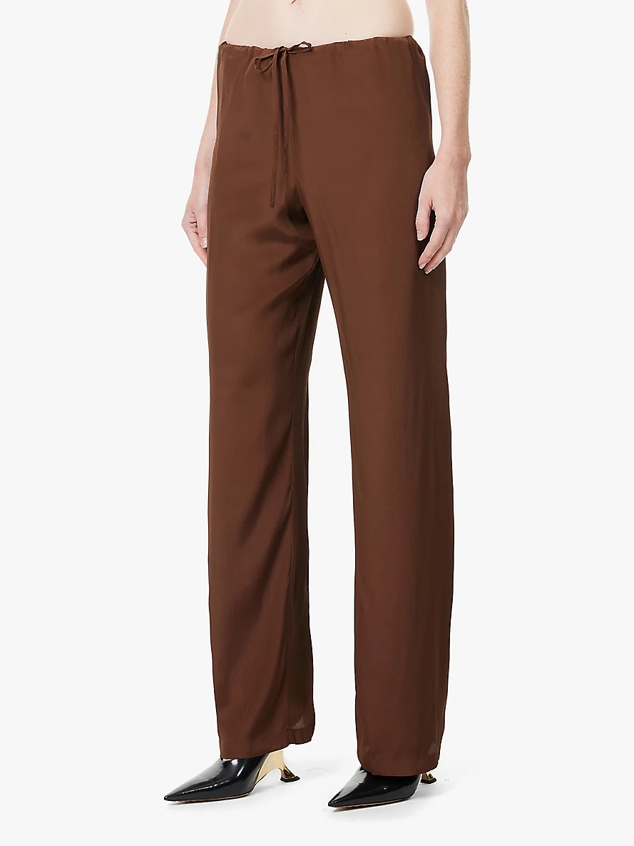 Mid-rise straight-leg crepe trousers - 3