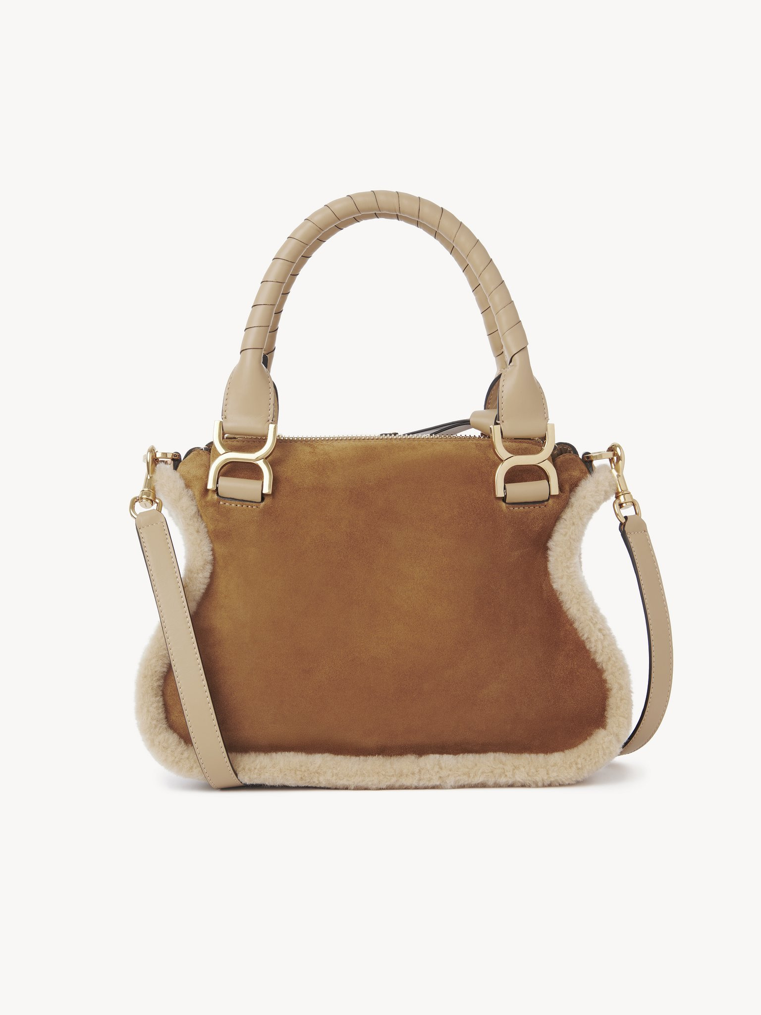 SMALL MARCIE BAG IN SUEDE LEATHER & SHEARLING - 5