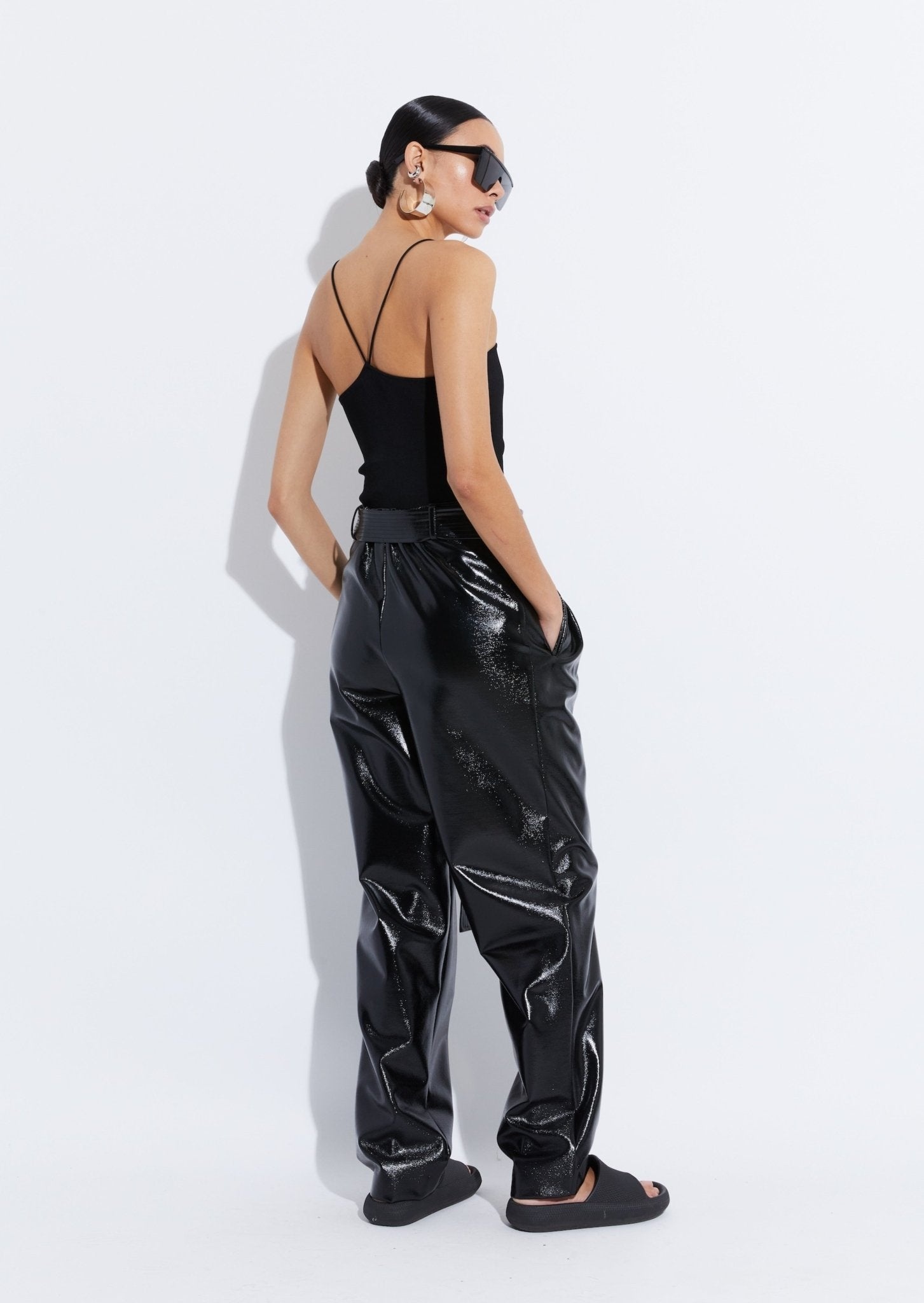 Shiny Viscose Slit Bodysuit - 3