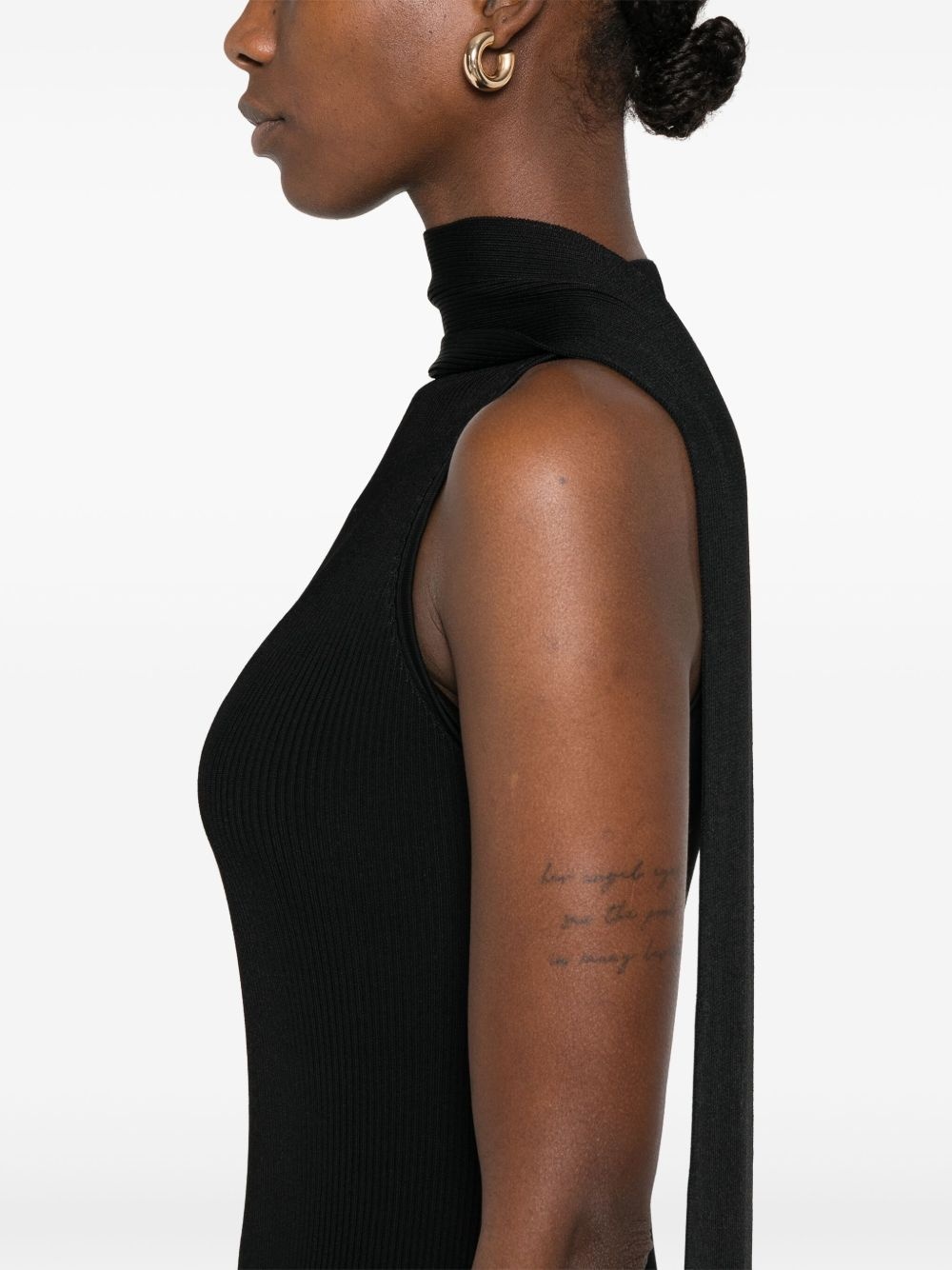 draped-detail maxi dress - 5