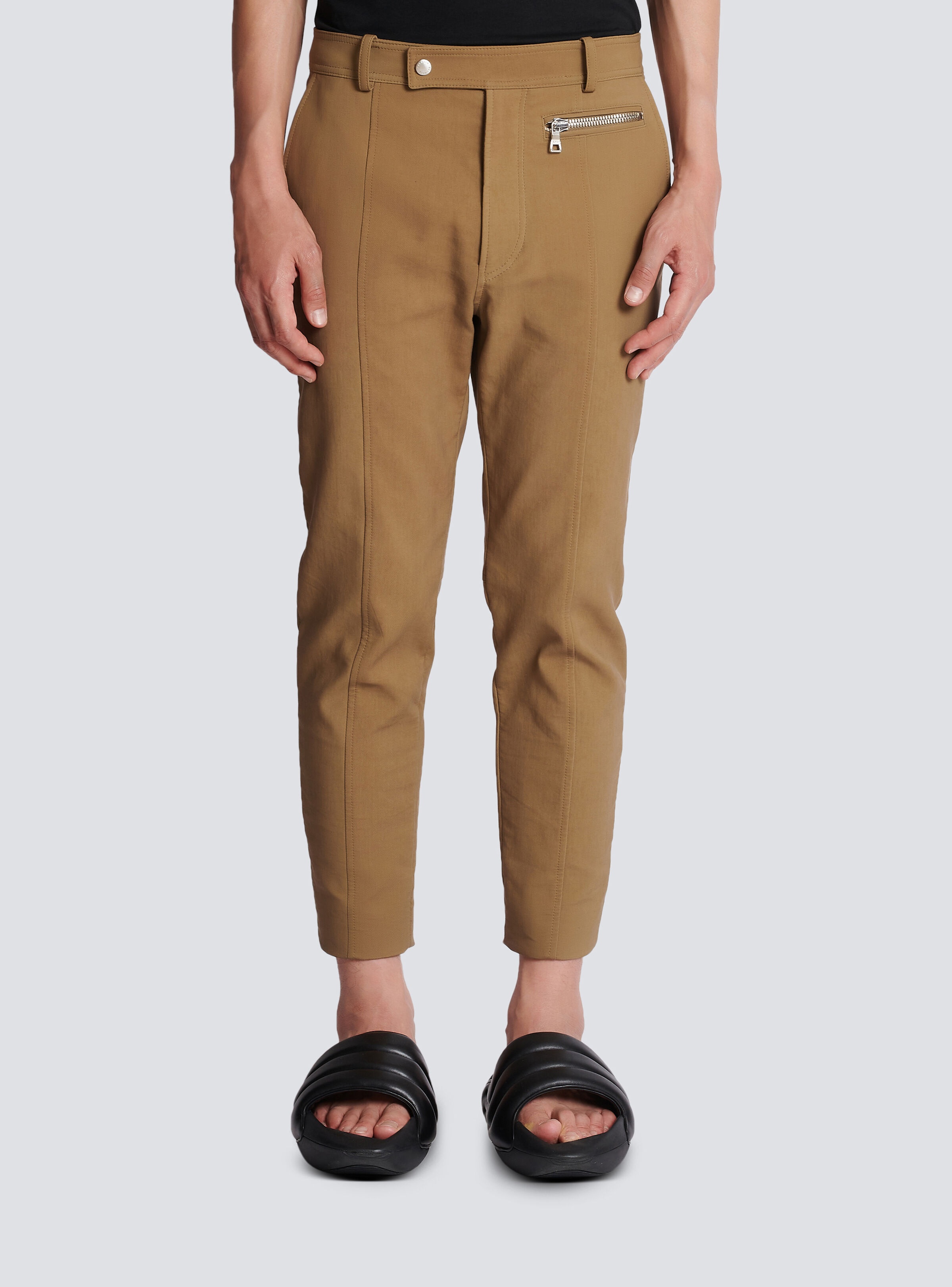 Straight cotton cargo trousers - 5