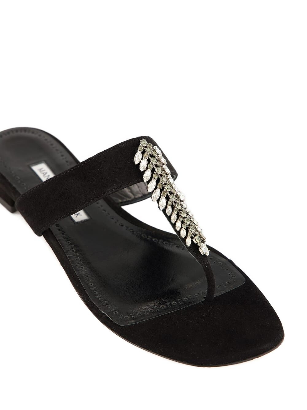 crystal-embellished flat sandals - 5
