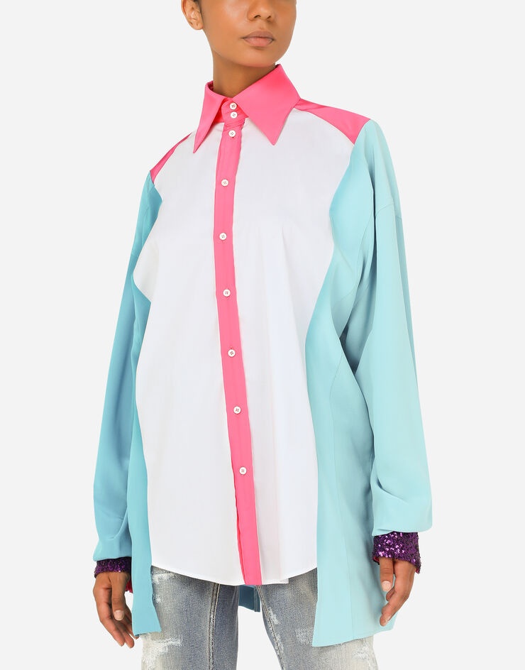 Mixed-fabric shirt - 5