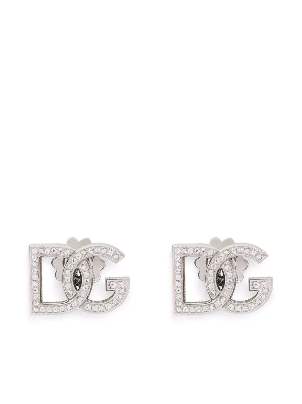 18kt white gold sapphire earrings - 1