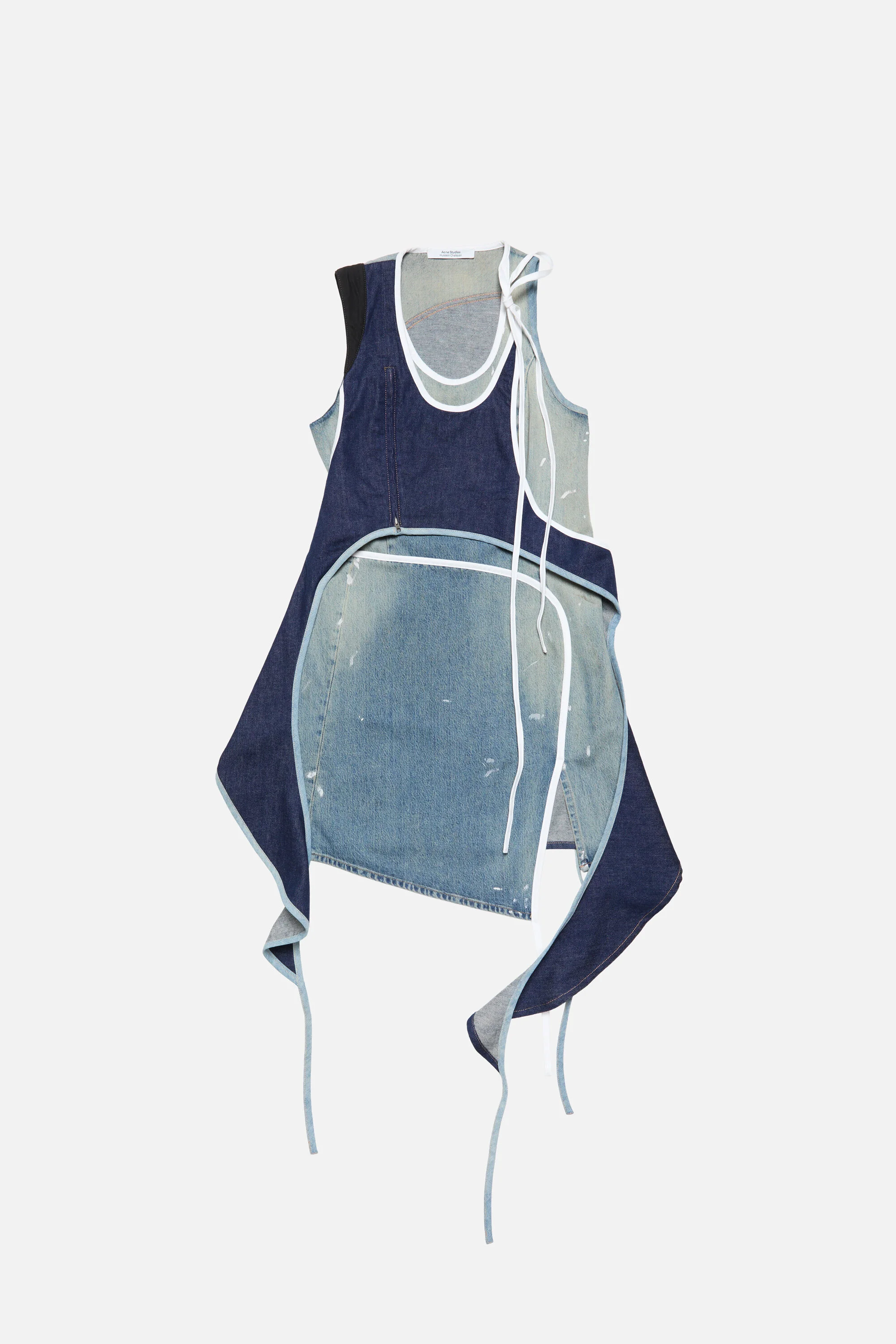 Asymmetrical Denim Mini Dress - Indigo/blue - 1
