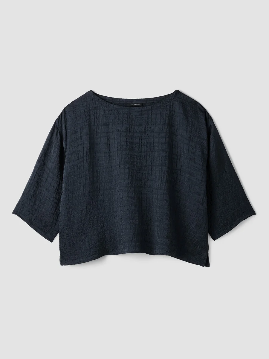 Dimensional Silk Jacquard Box-Top - 1