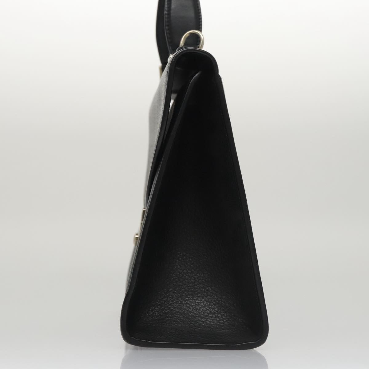 Burberry Hand Bag Leather Black Silver - 3