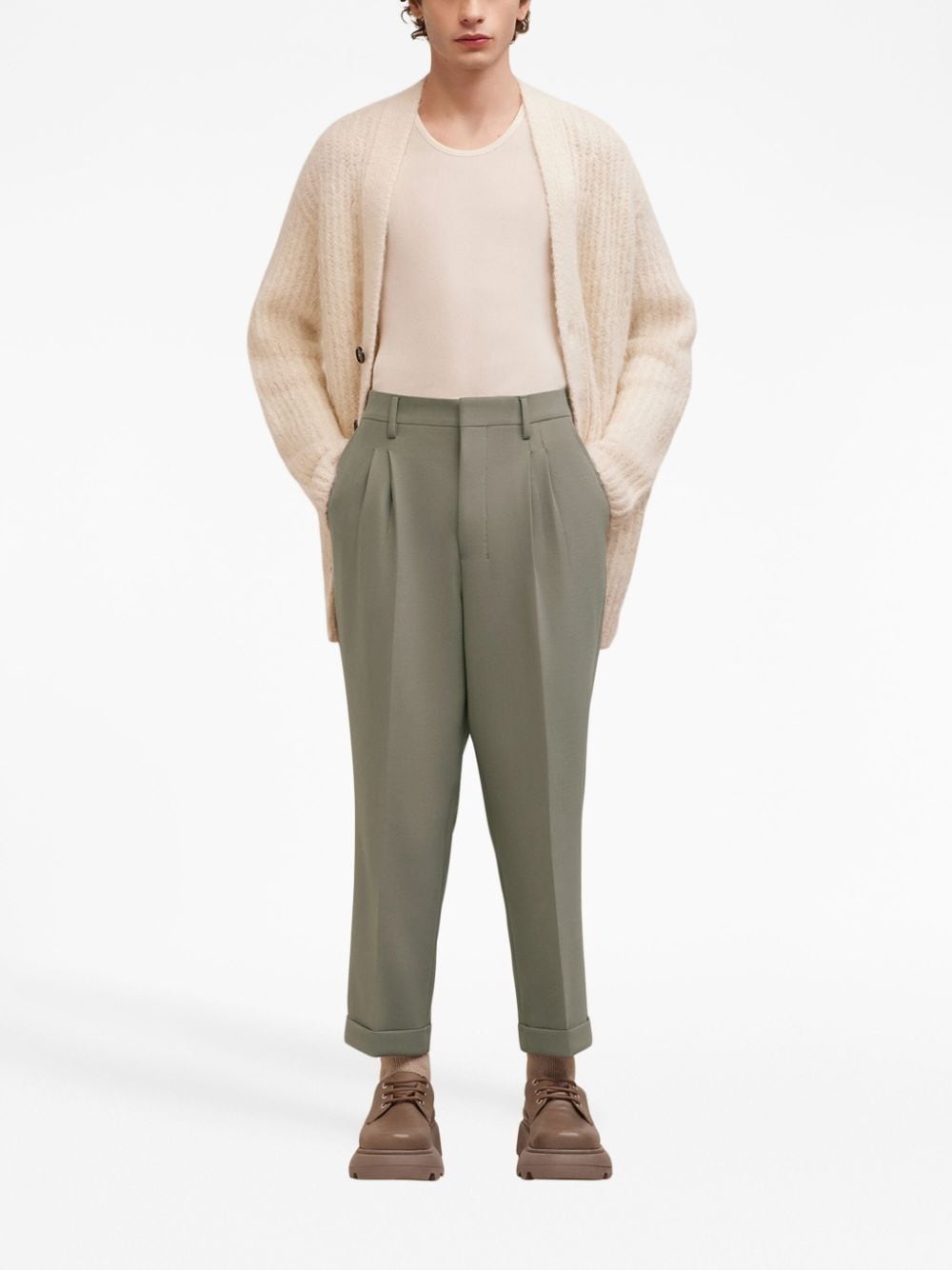 box-pleated cropped trousers - 2