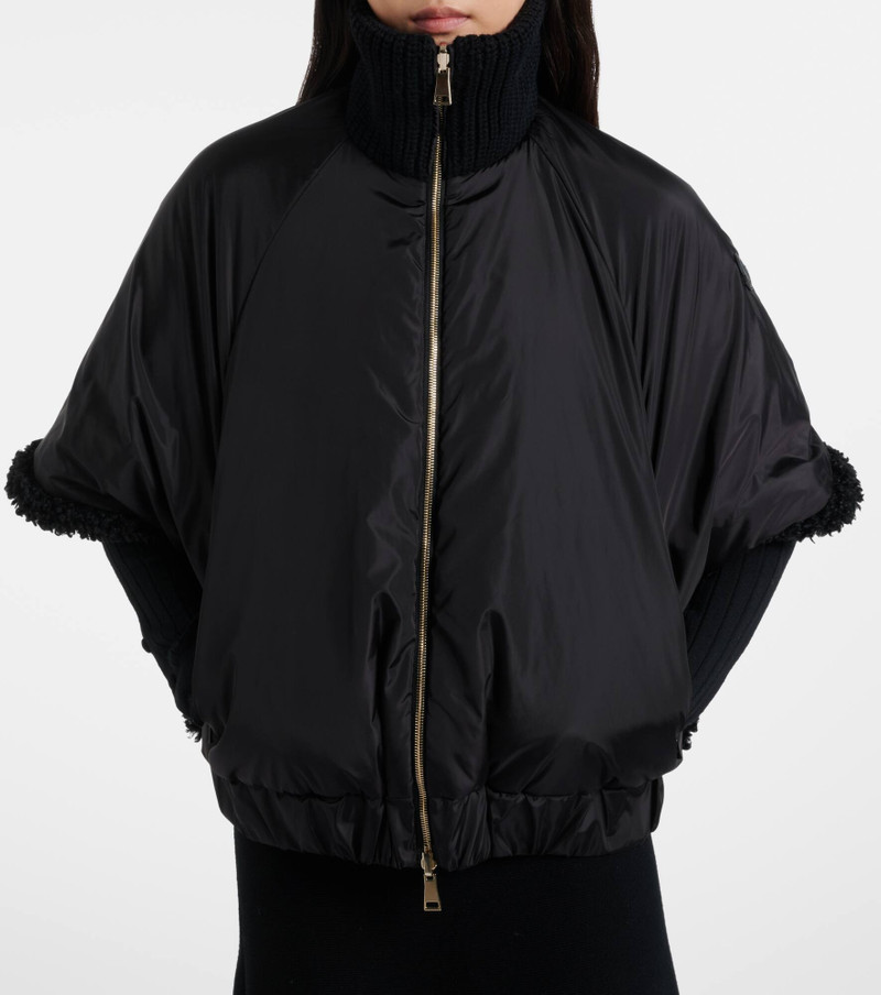 Reversible leather-trimmed cape 5