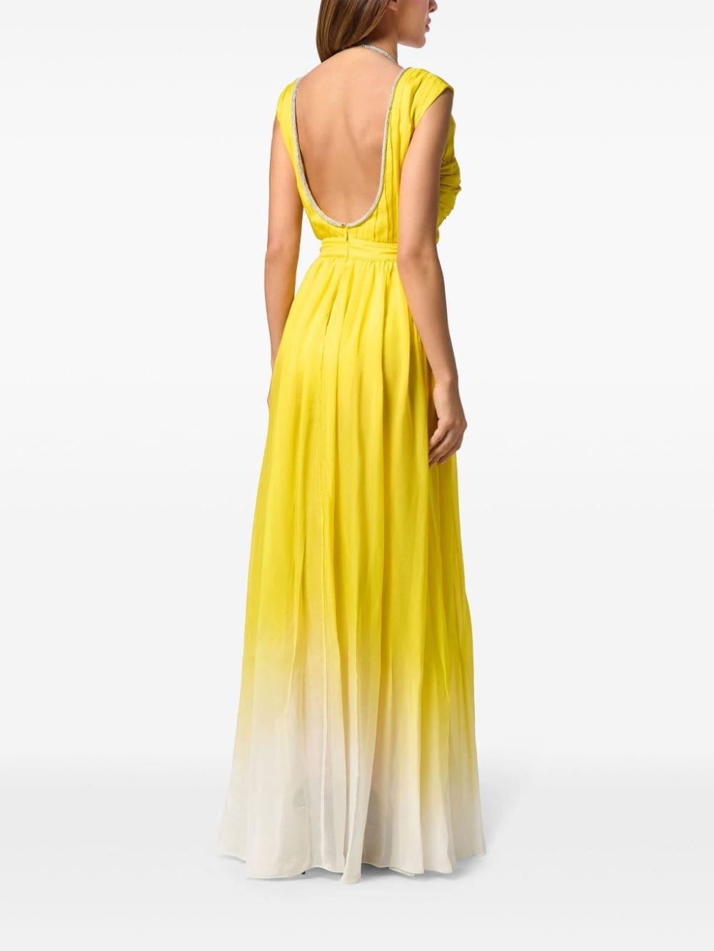 V-neck silk maxi dress - 3