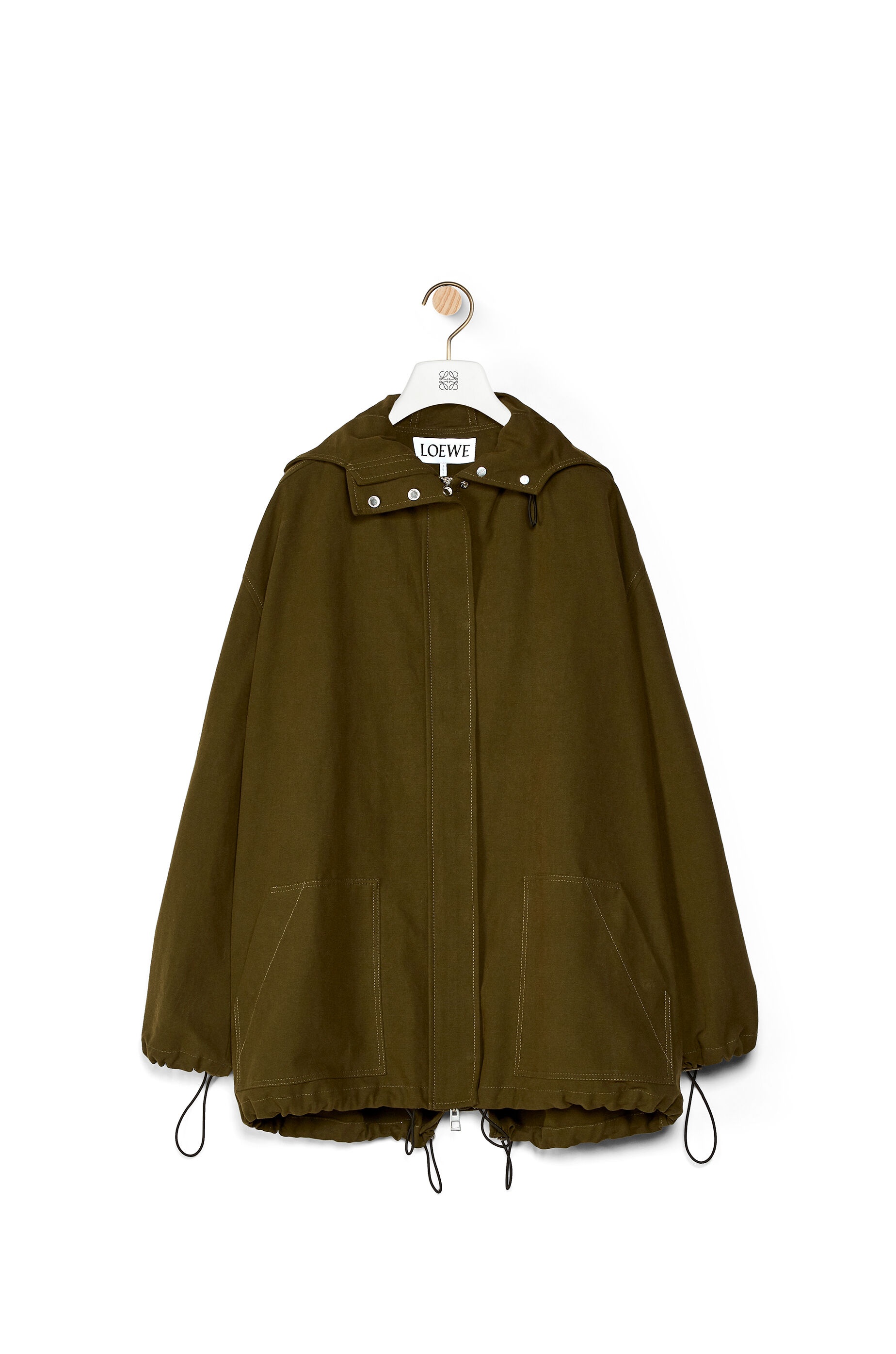 Hooded short parka in cotton - 1