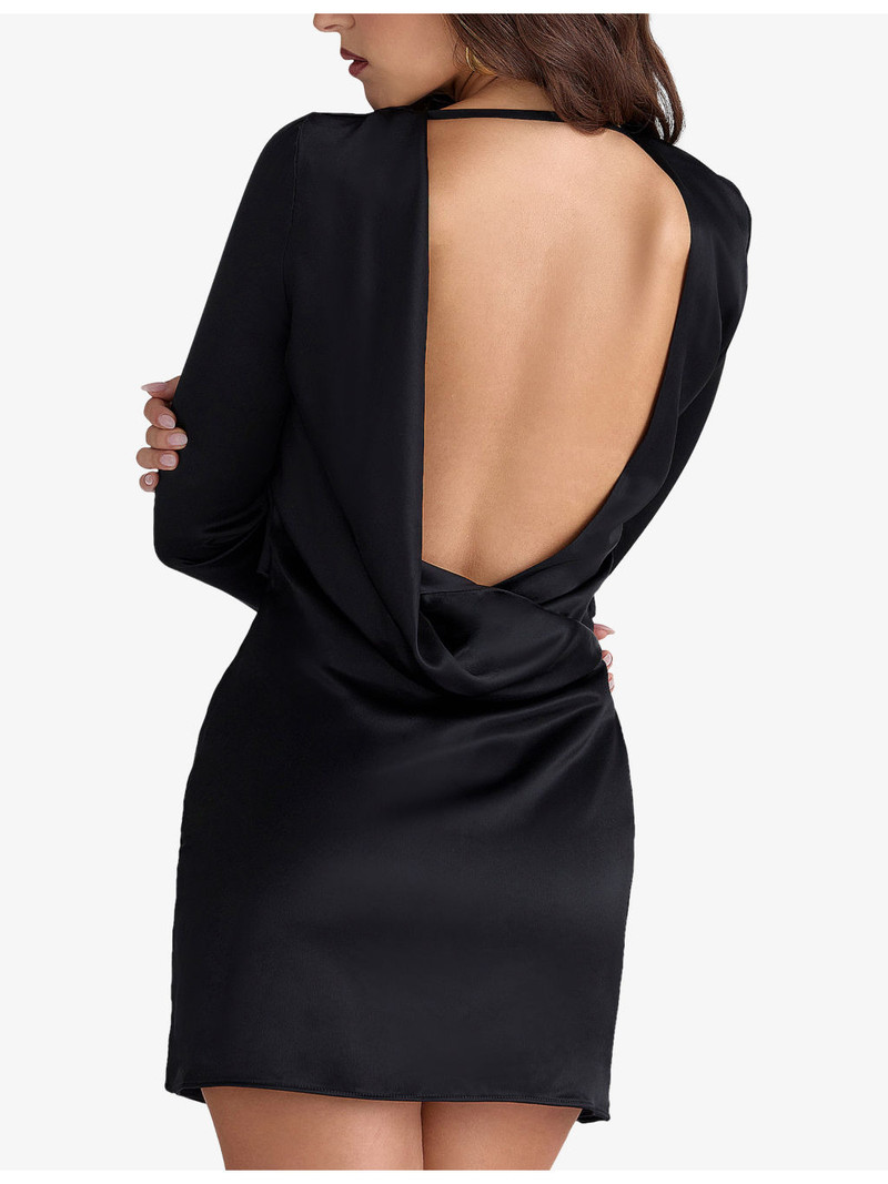 Mariska Open-Back Satin Mini Dress 4