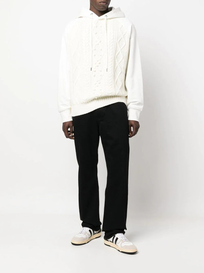 Neil Barrett cable knit drawstring hoodie outlook