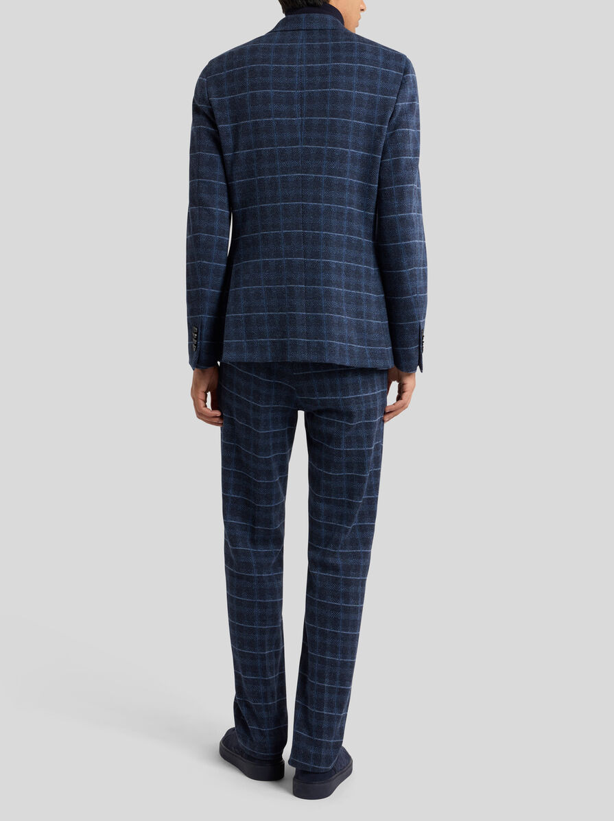 SINGLE-BREASTED JACKET WITH CHECK MOTIF - 5