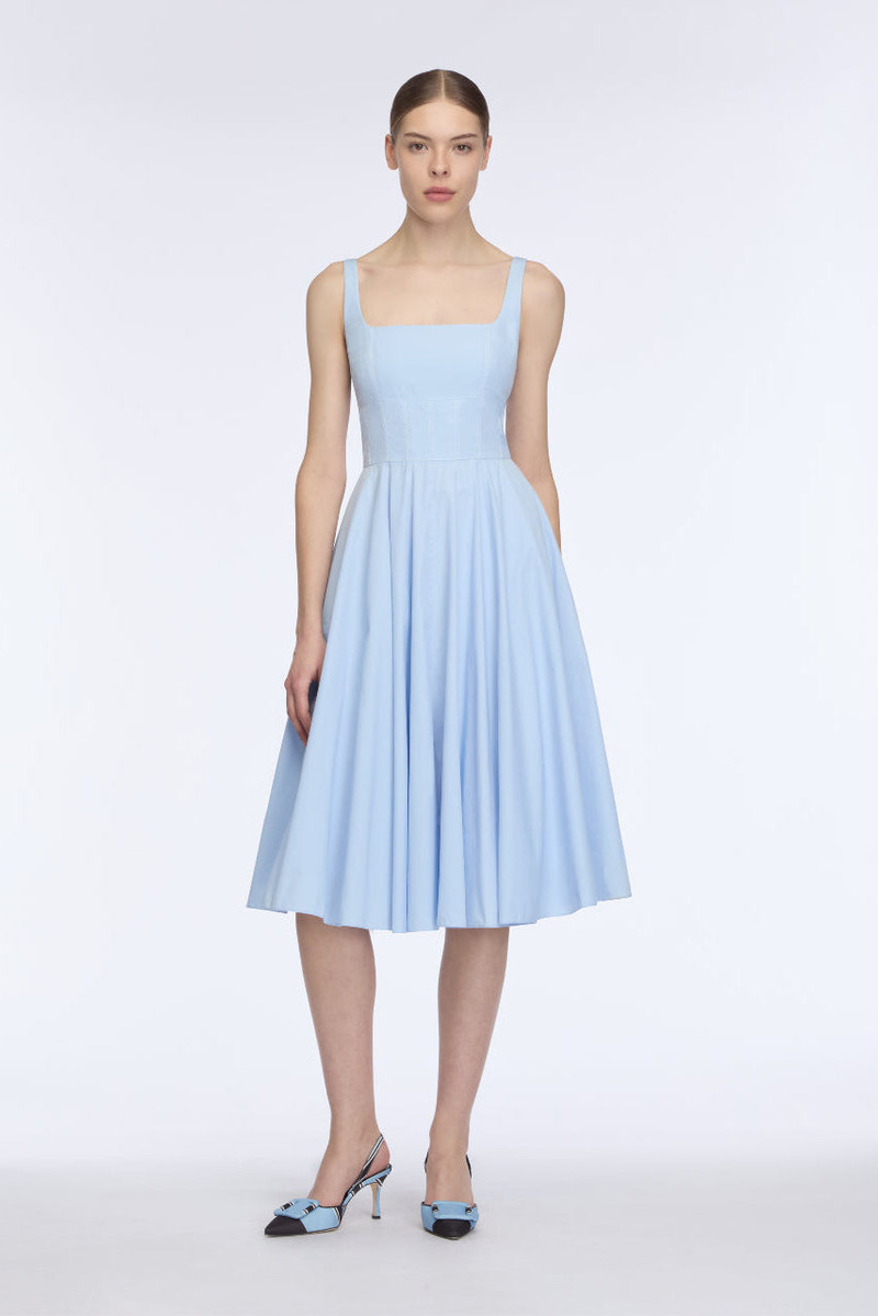 EMILIA WICKSTEAD Nikush Dress in Icy Blue Denim outlook
