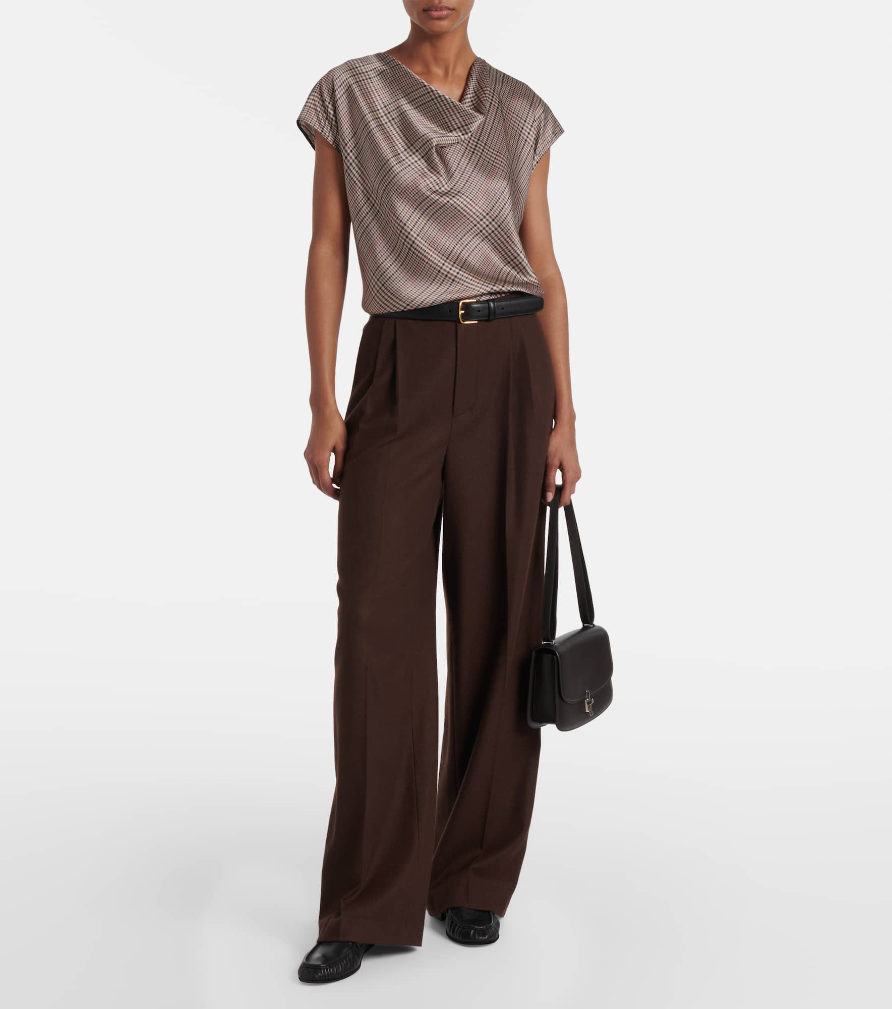Houndstooth silk top - 2
