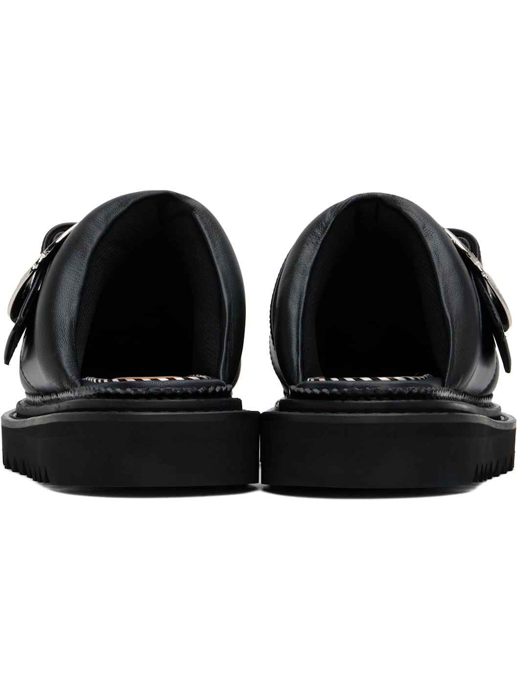 Black Buckle Slippers - 2