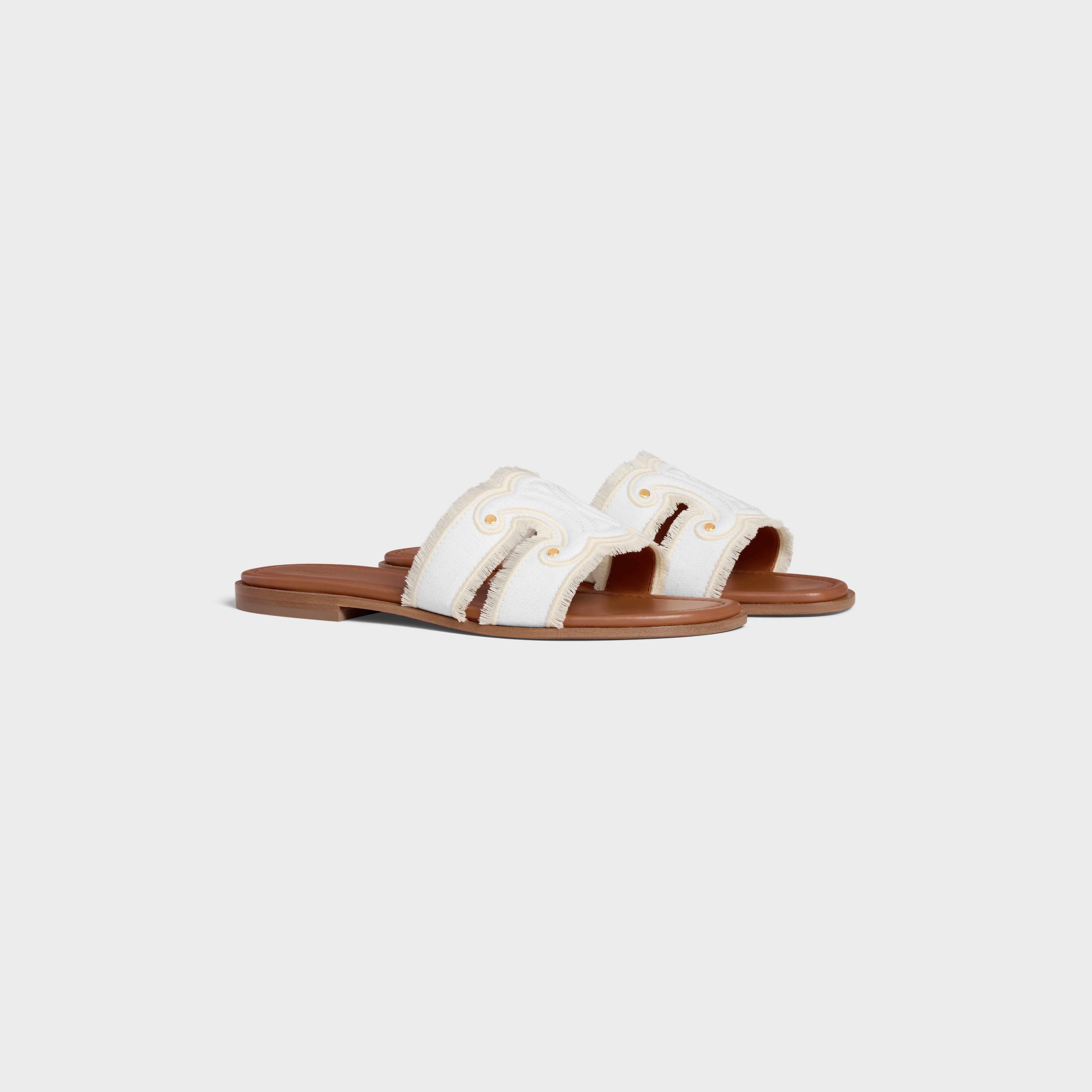 CELINE セリーヌ マリーナ フリンジミュール CELINE CELINE MARINA MULE IN FRINGED CANVAS | REVERSIBLE