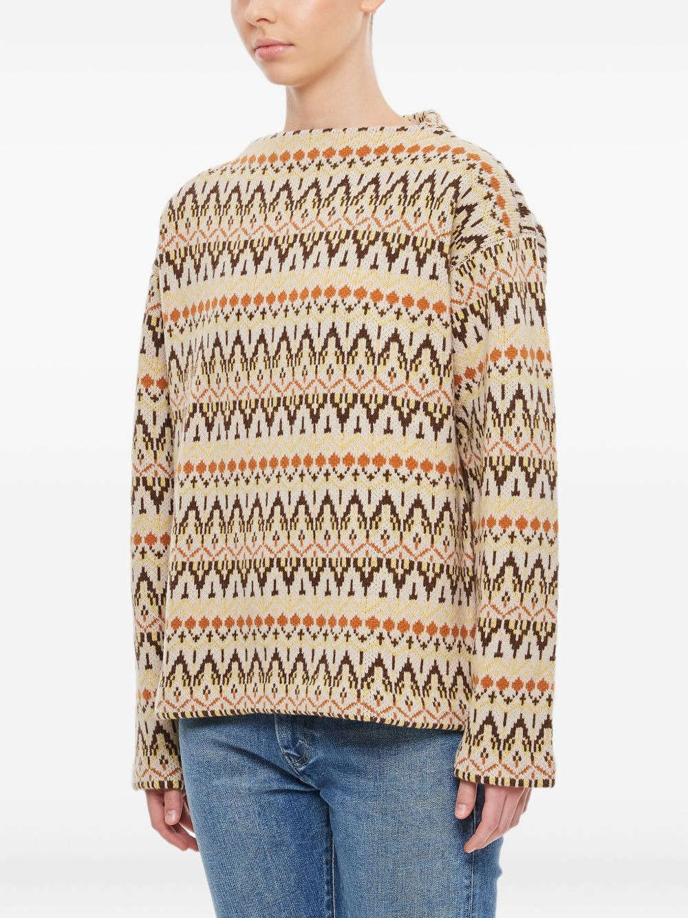 patterned crew-neck sweater - 2