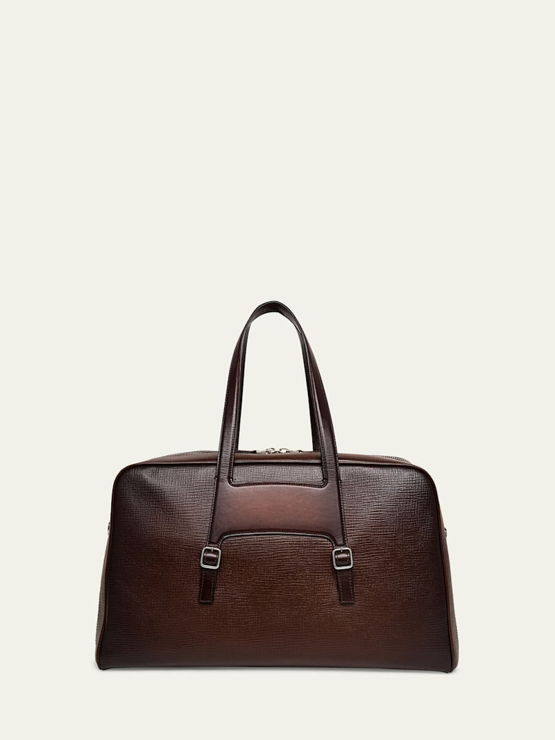Santoni Men's Leather Weekender Duffel Bag outlook