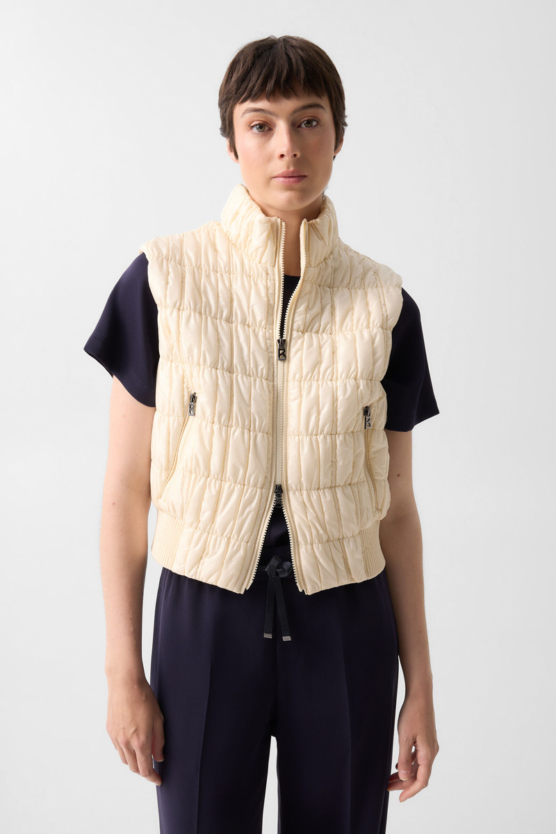 Sally quilted vest in Cream 2