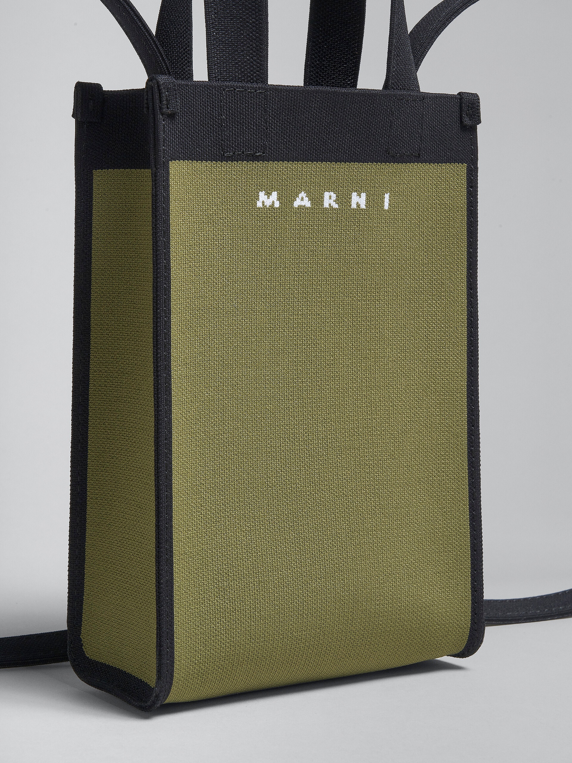 GREEN AND BLACK JACQUARD SHOULDER BAG - 5