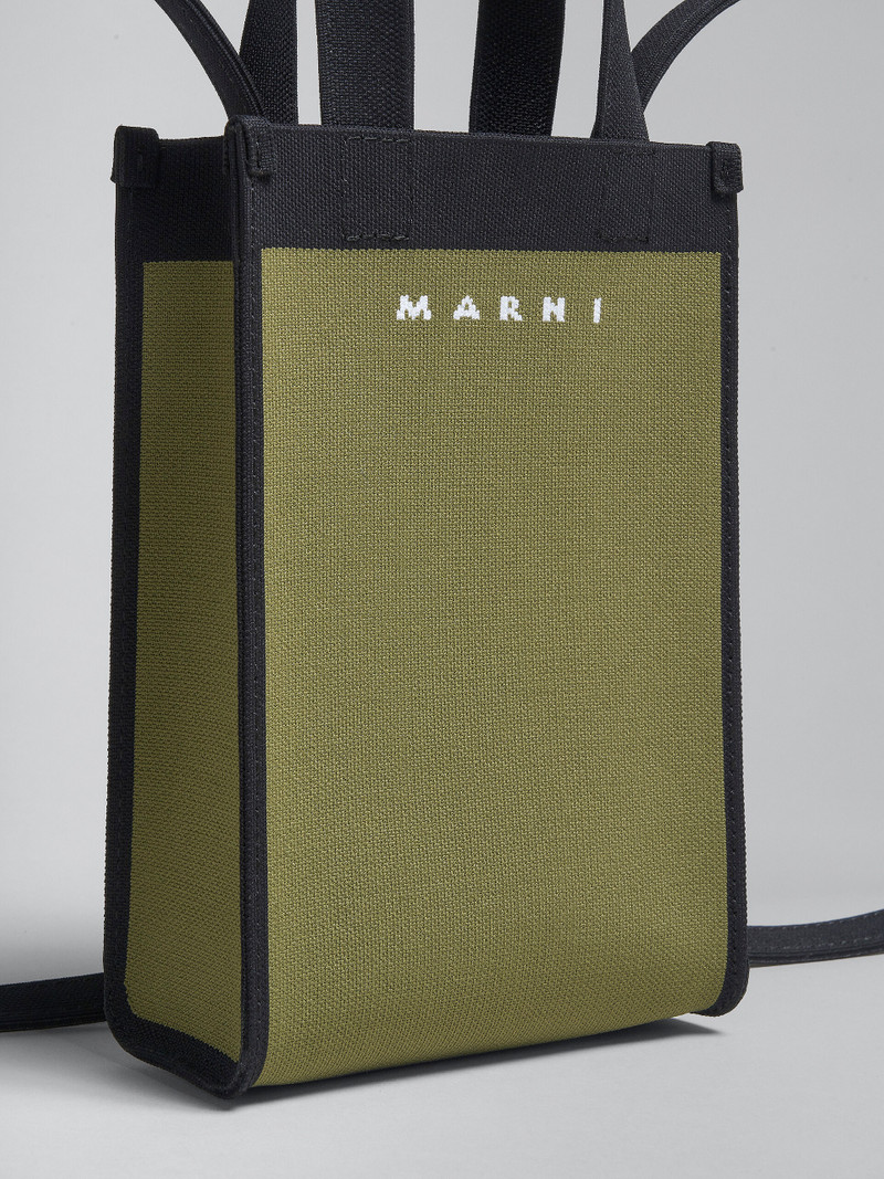 GREEN AND BLACK JACQUARD SHOULDER BAG 5