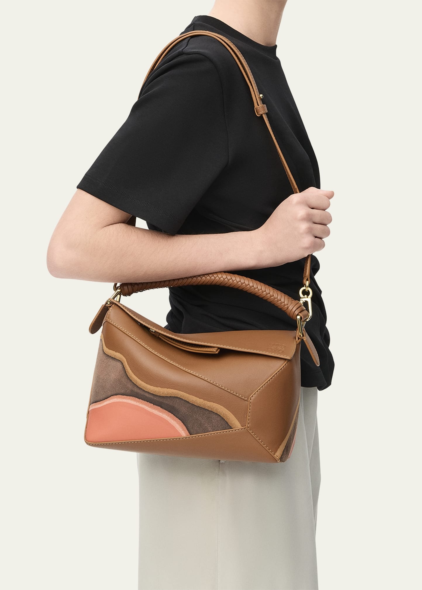 Puzzle Edge Small Top-Handle Bag in Nappa Leather - 2