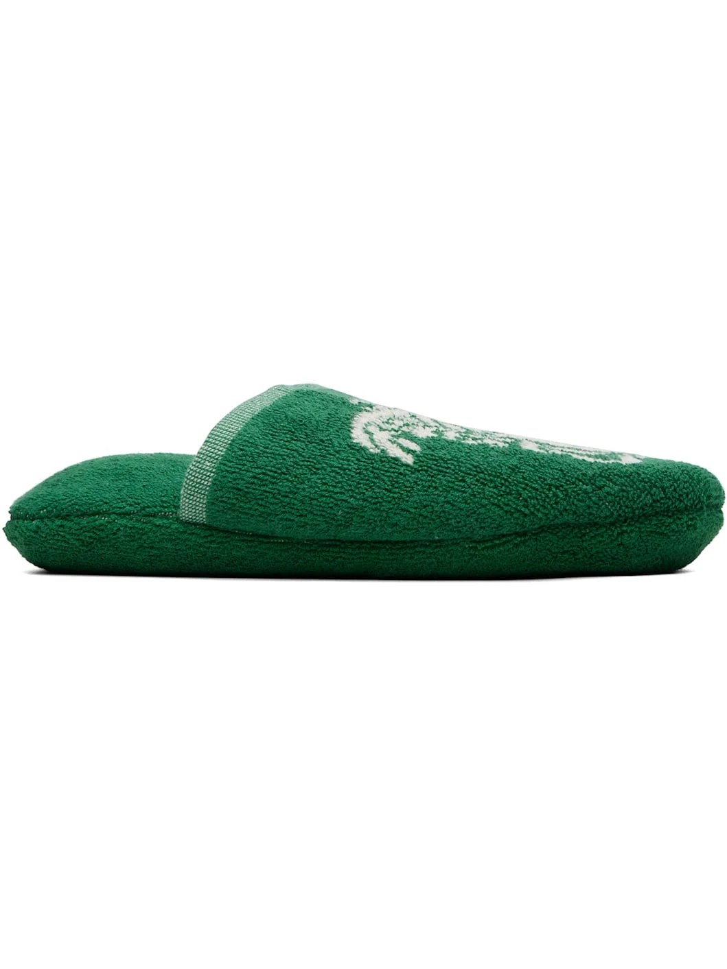 Green Cotton-Terry Jacquard Slippers - 1