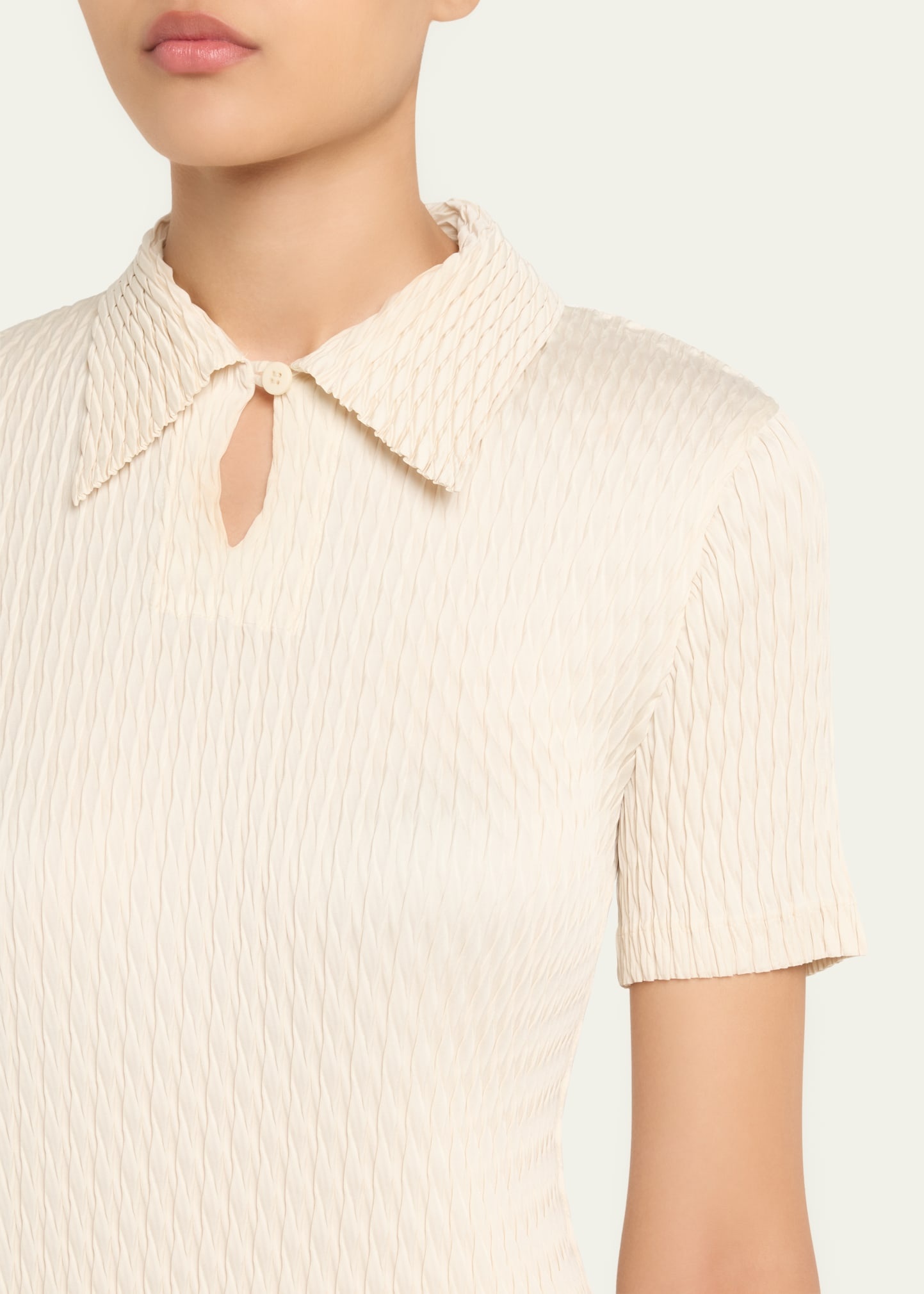 Sleek Pleats Polo Shirt - 5