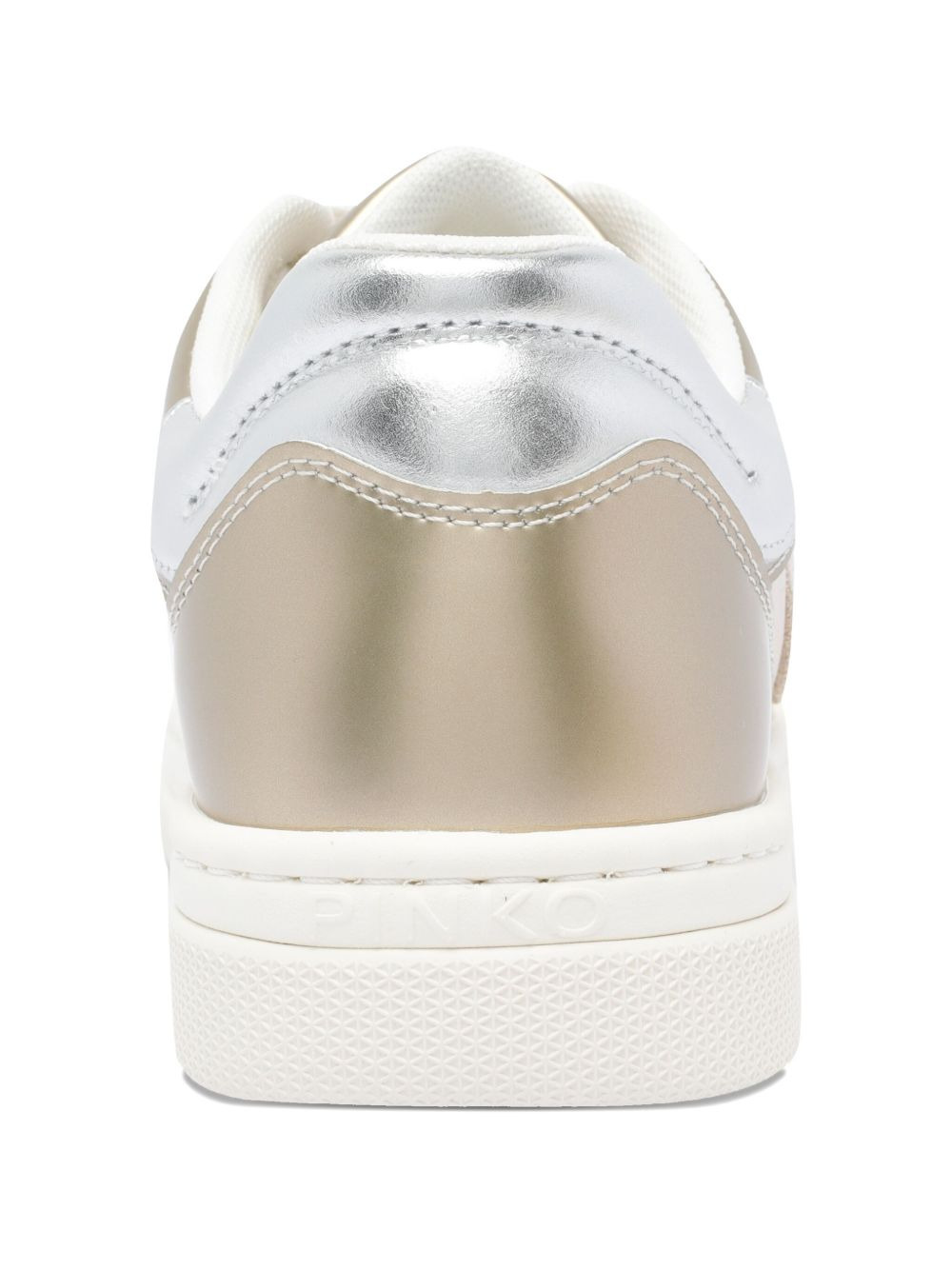metallic logo-detail sneakers - 3