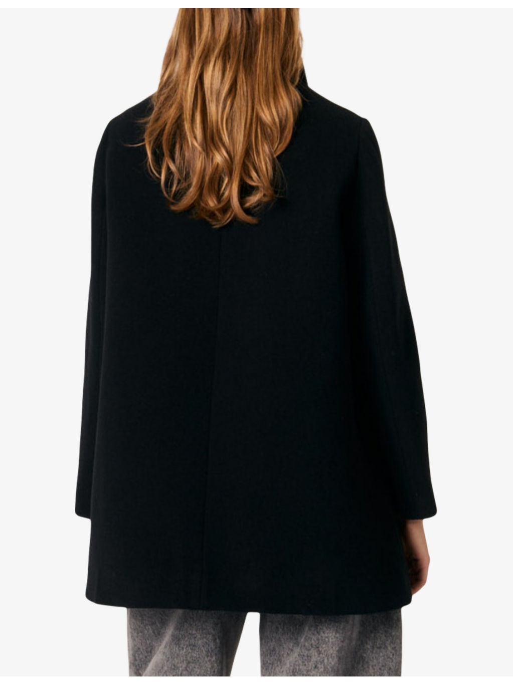 High-collar double-breasted wool-blend coat - 4